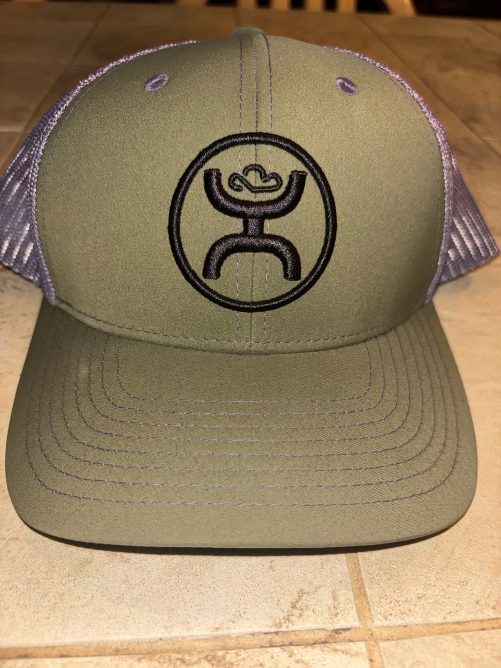Olive Green Hooey Trucker Hat with Black Emblem - Unbranded